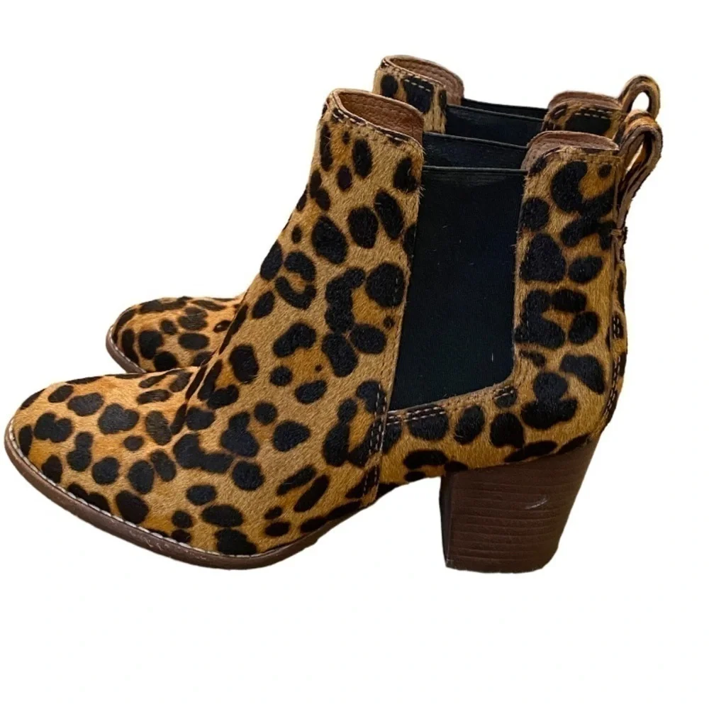 Madewell the Regan leopard print calf hair ankle boots